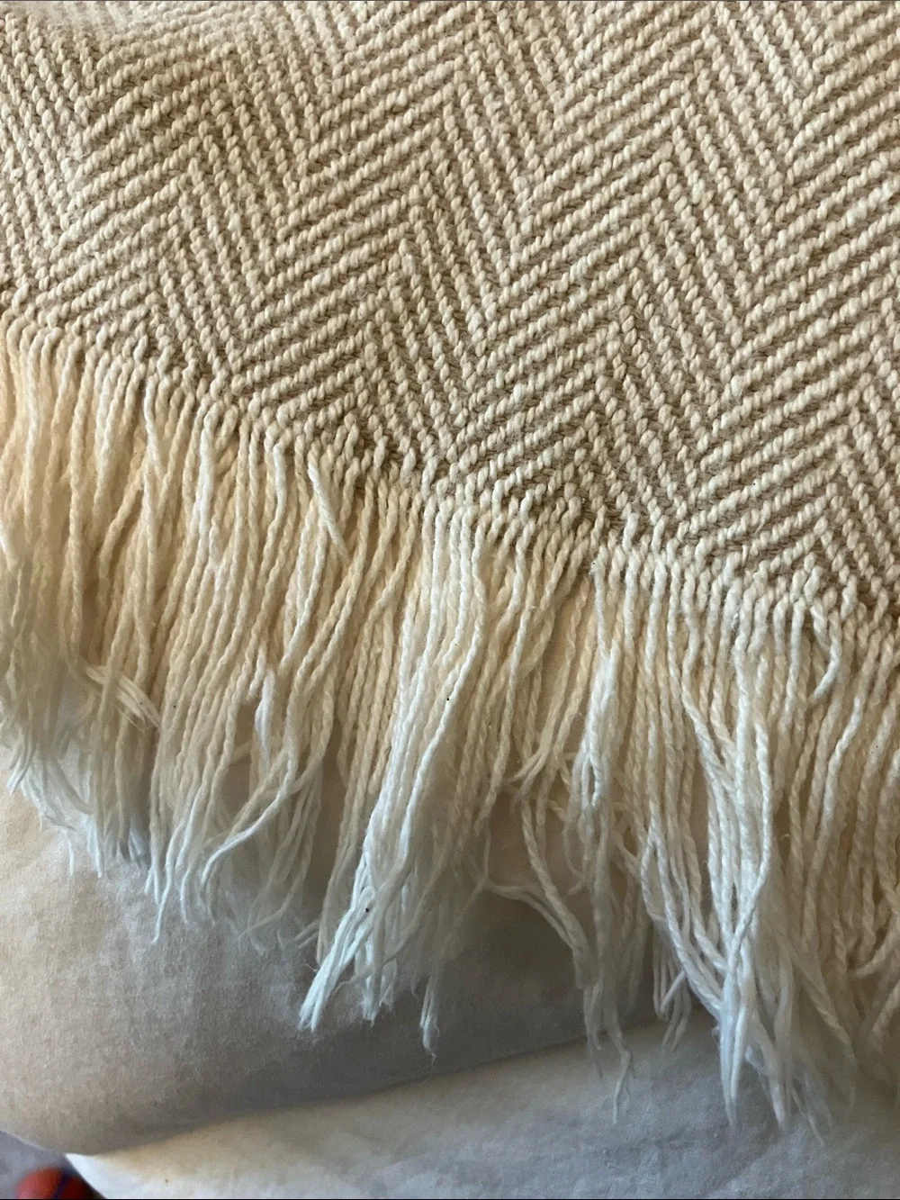 Sferra Celine Mushroom throw with fringe 50 x 60”